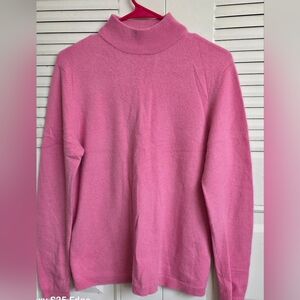 Vintage Charter Club 2 ply 100% Cashmere Mock Turtleneck  pink women's Sz Medium